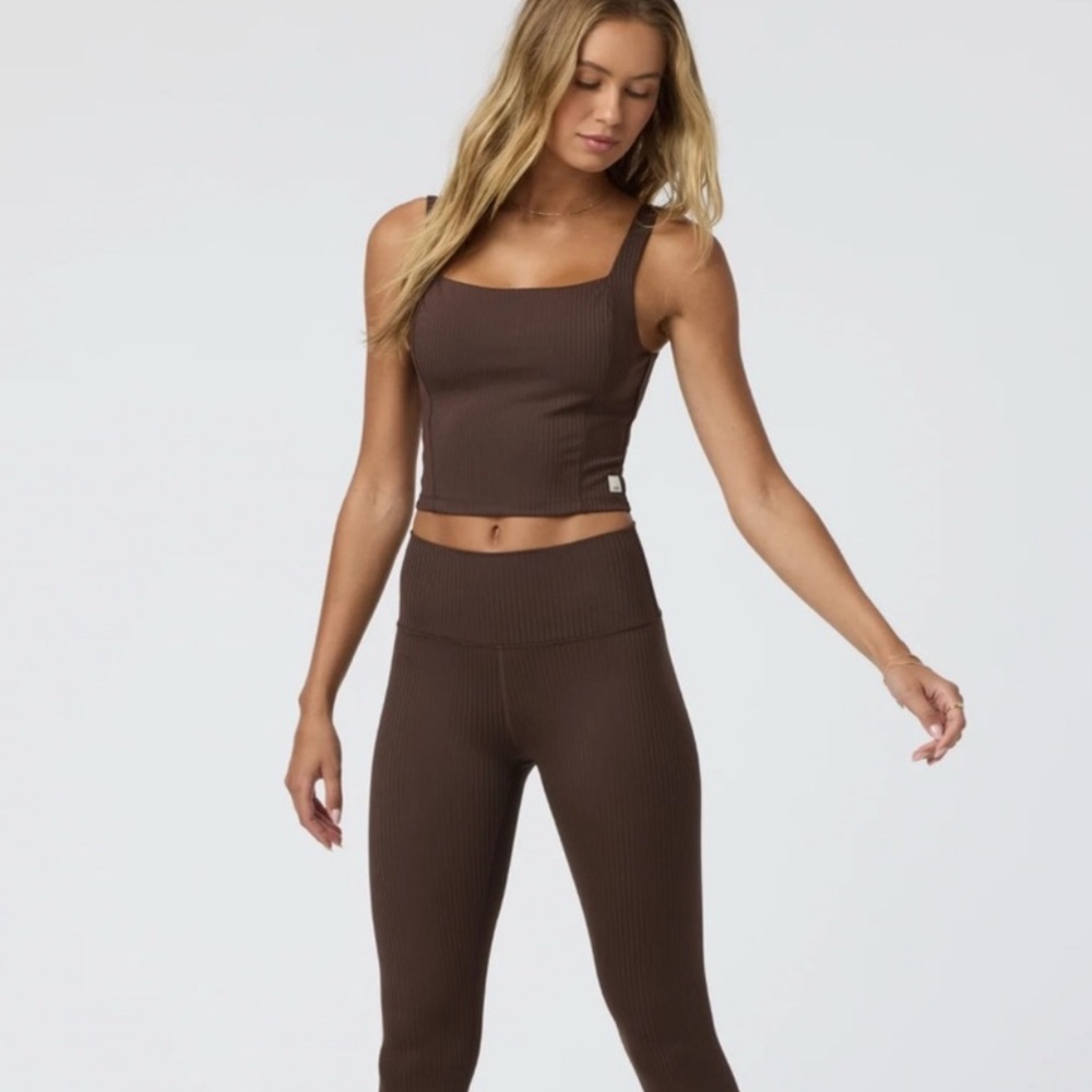 Brown Ribbed Legging